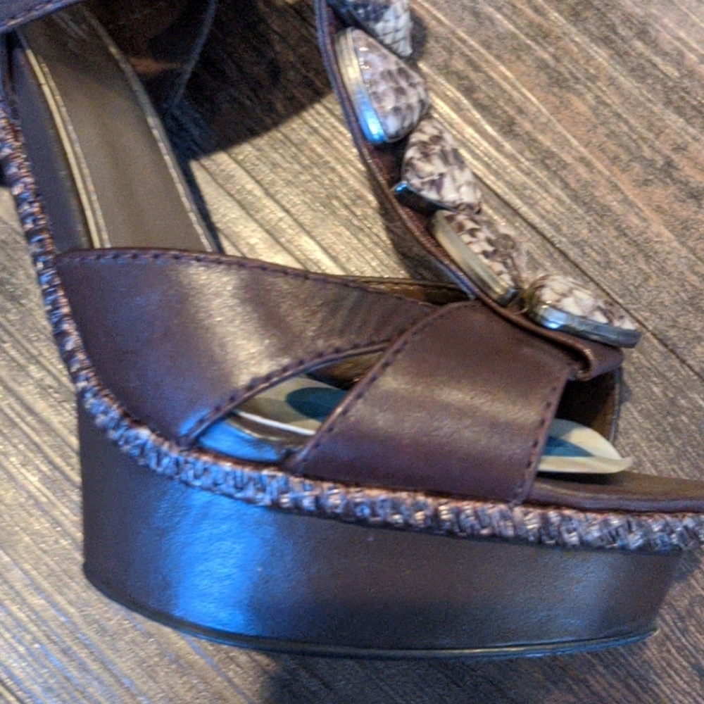 Platform Brown Heels - image 4